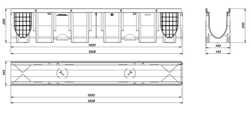 ����� ������������ VS LINE DN100.14.20 - �����������, � ��������, ��. �600